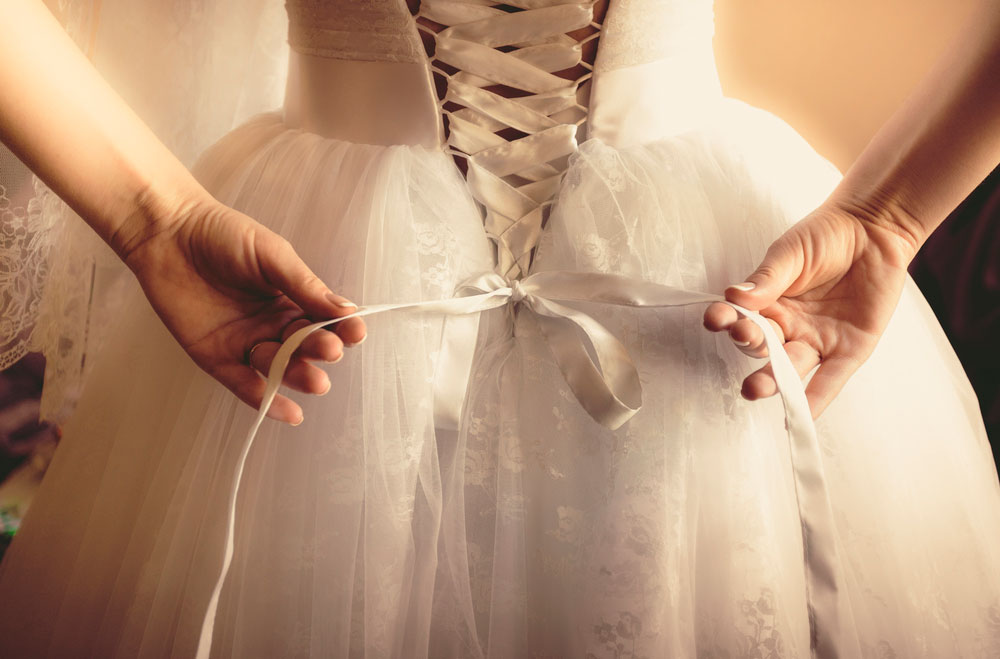 Novia en boda vintage
